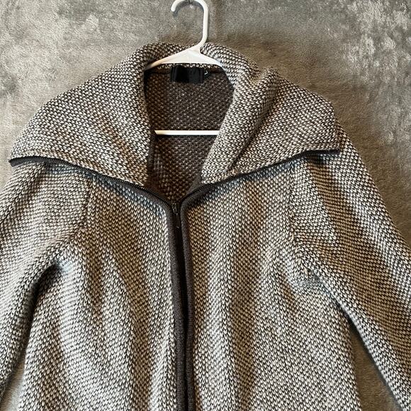 Mary Firenze Wool‎ Blend Thick Jacket Size Large Gray & White - Picture 4 of 6